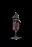 seul au monde 2016 - bronze ferraille L7 H7.5 - bronzes ,  verre avec ferraille